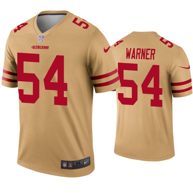 Men San Francisco 49ers #54 Fred Warner Nike Gold Inverted Legend NFL Jersey